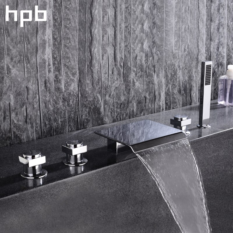 HPB  Ȳ     Hot Ͱ    ž   ͼ   ??HP5302/HPB Luxury Brass Bathroom Bathtub Shower Faucet Hot And Cold Water Deck Mounted Wat